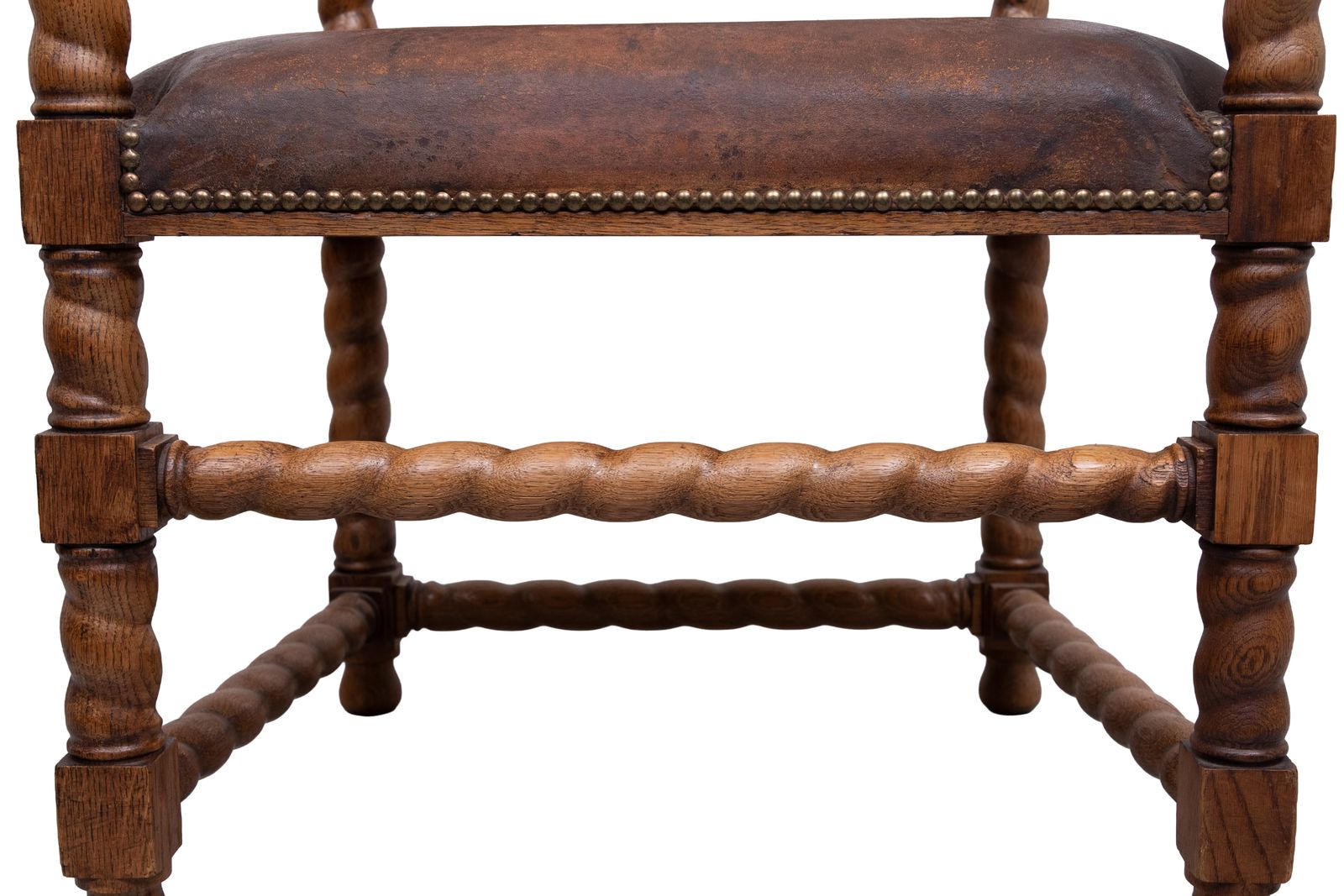 1350.0 Dutch 19th Century Oak Baroque Open Arm Chair photo