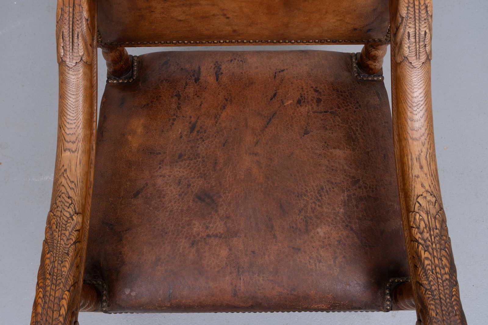 photo for sale Nederlandse Eiken Barokke Fauteuil Met Open Armleuningen, 19e Eeuw