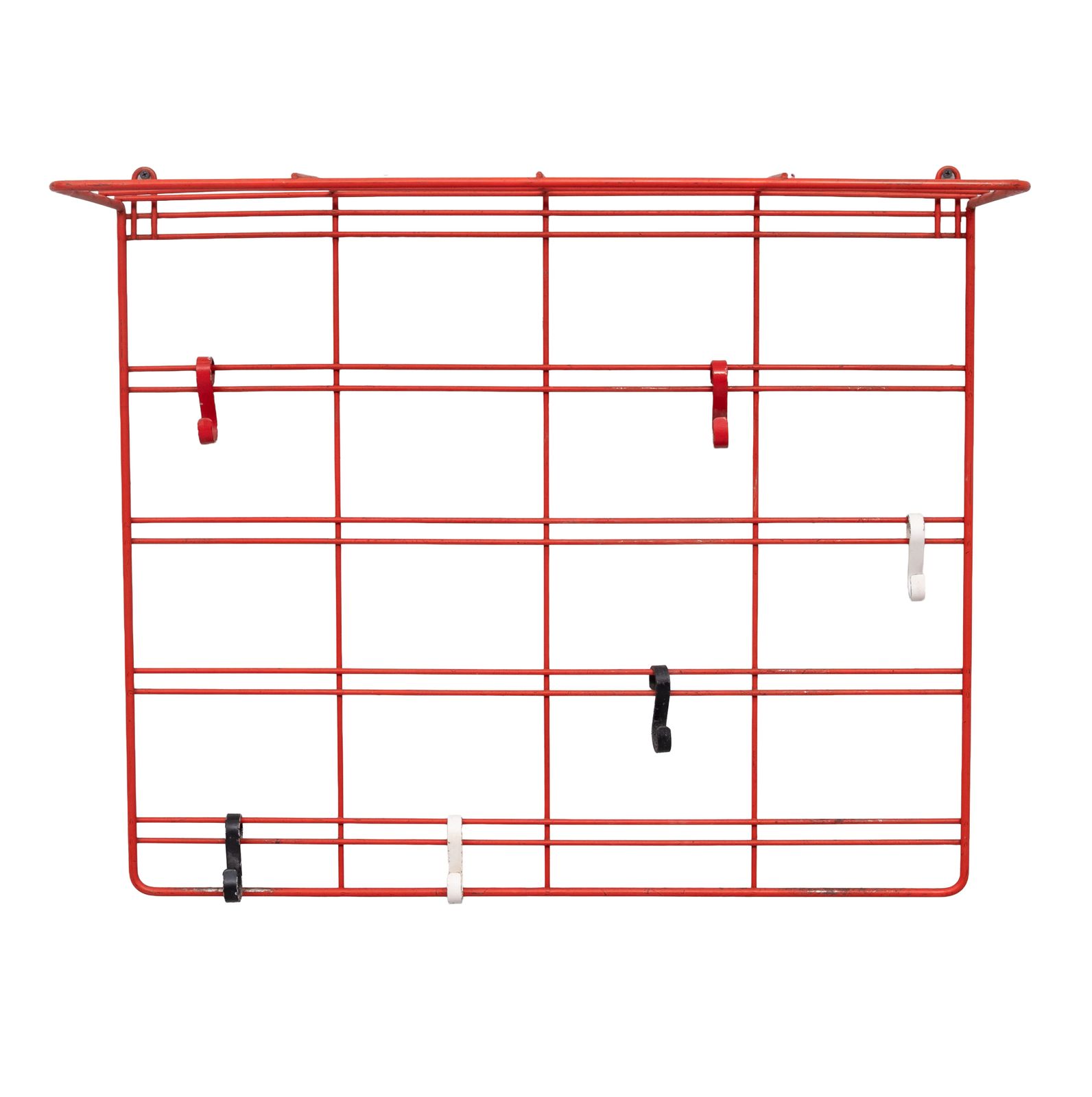 Red Metal Wire Hanging Coat Rack 1960s Holland photo for sale