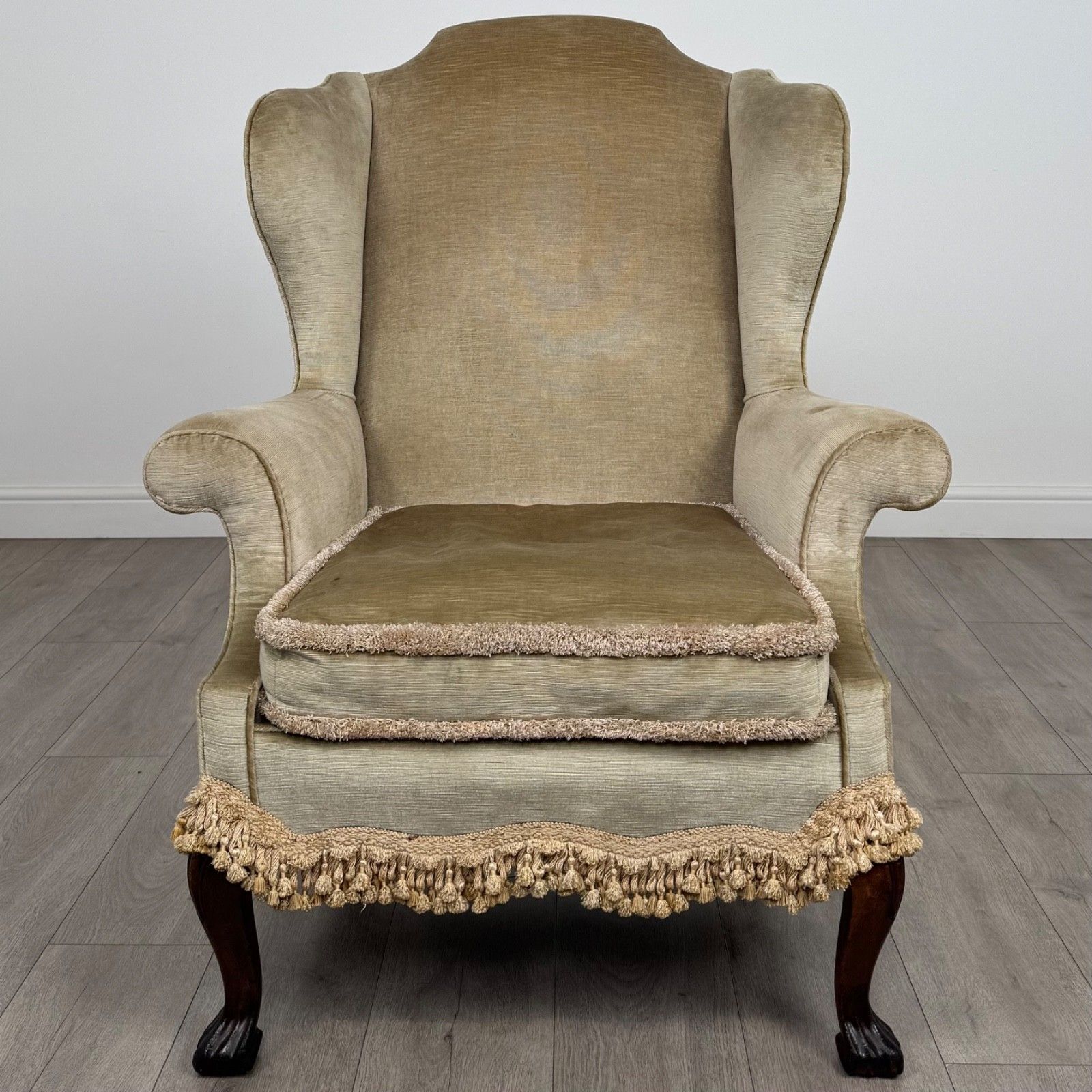 Antique 20th Century Wingback Armchair In Mahogany photo vintage