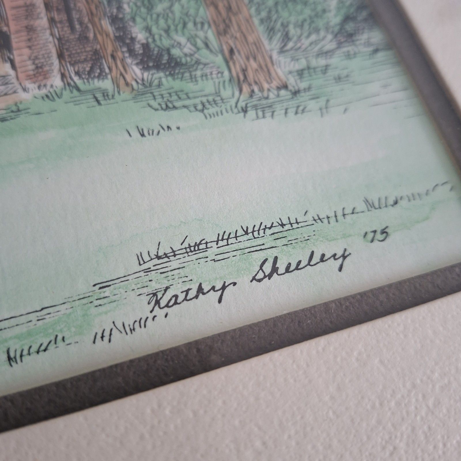 Original Watercolour Painting Kathy Sheeley Trinity Church St Mary's Maryland photo Art