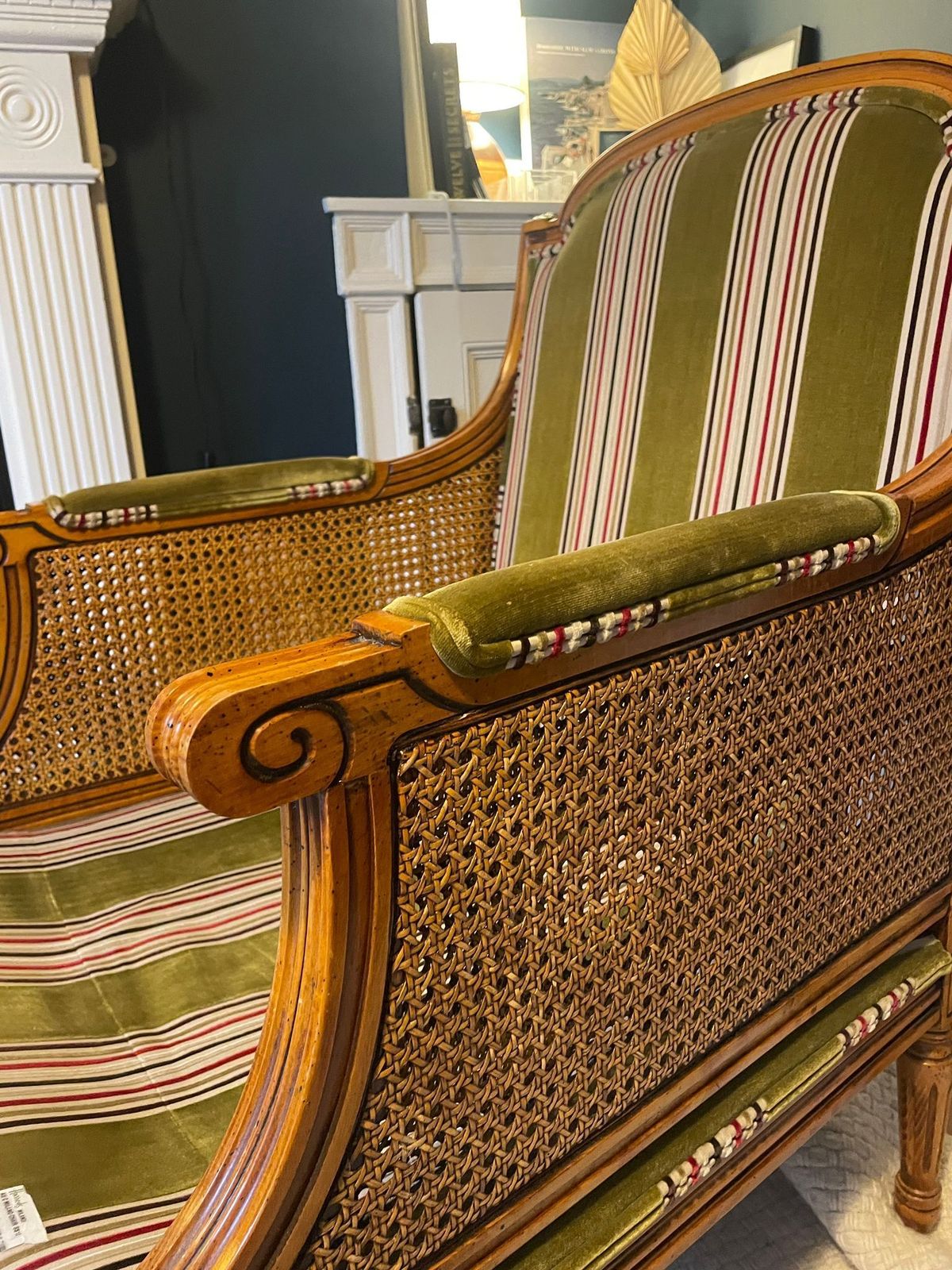 A Late 19th/Early 20th Century Walnut And Bergère Framed French Style Armchair photo vinterior