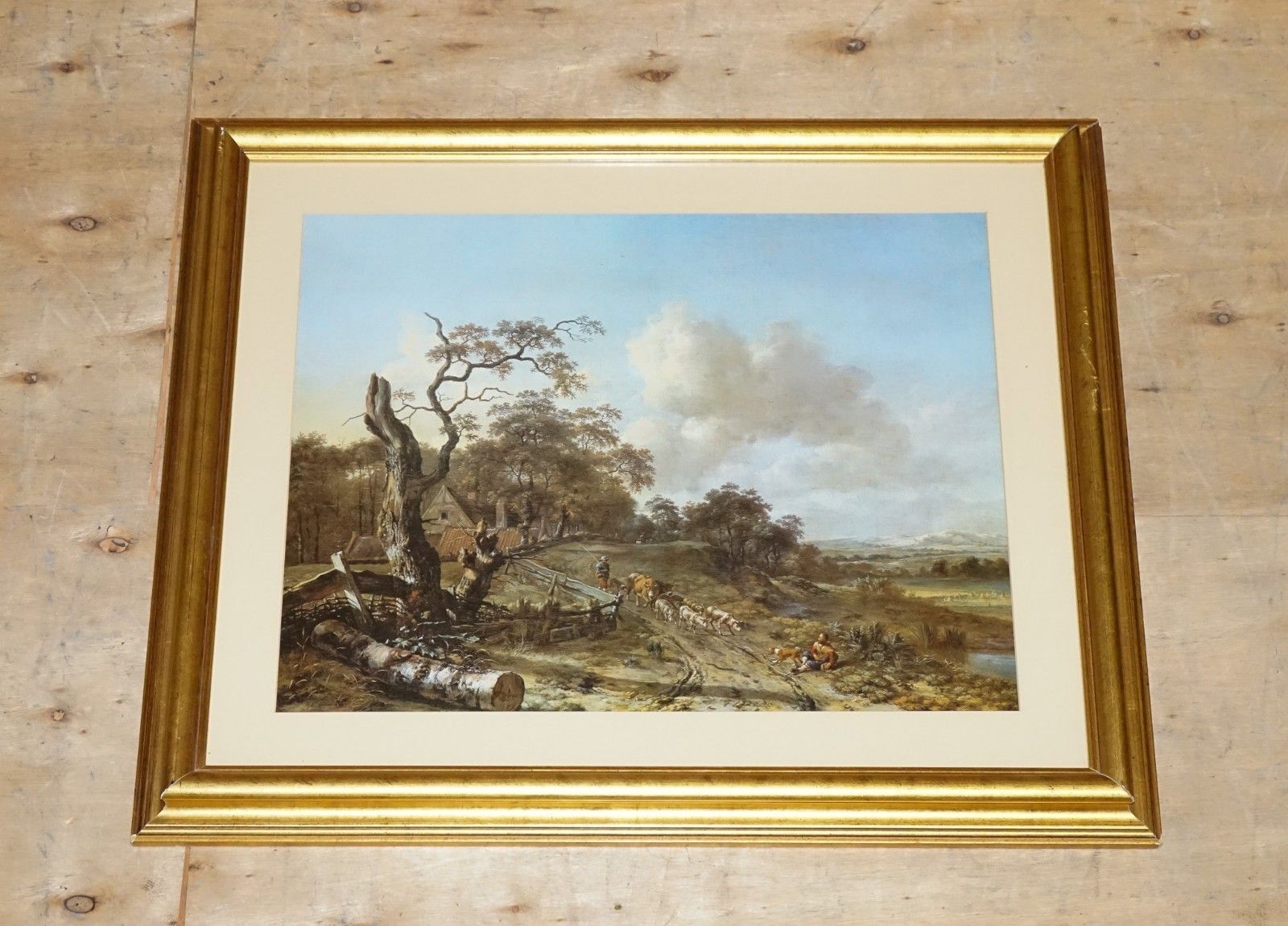 Vintage Framed Print In Gold Frame By Dutch Painter Jan Wijnants 74 X 87 Cm photo furniture