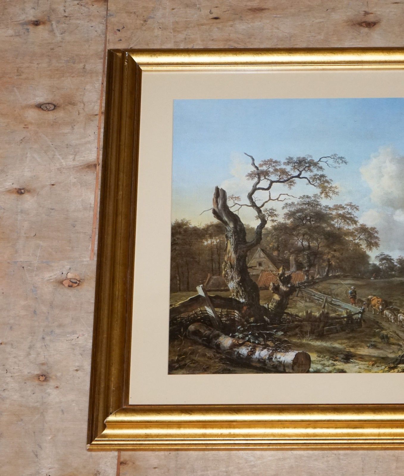 Vintage Framed Print In Gold Frame By Dutch Painter Jan Wijnants 74 X 87 Cm photo for sale