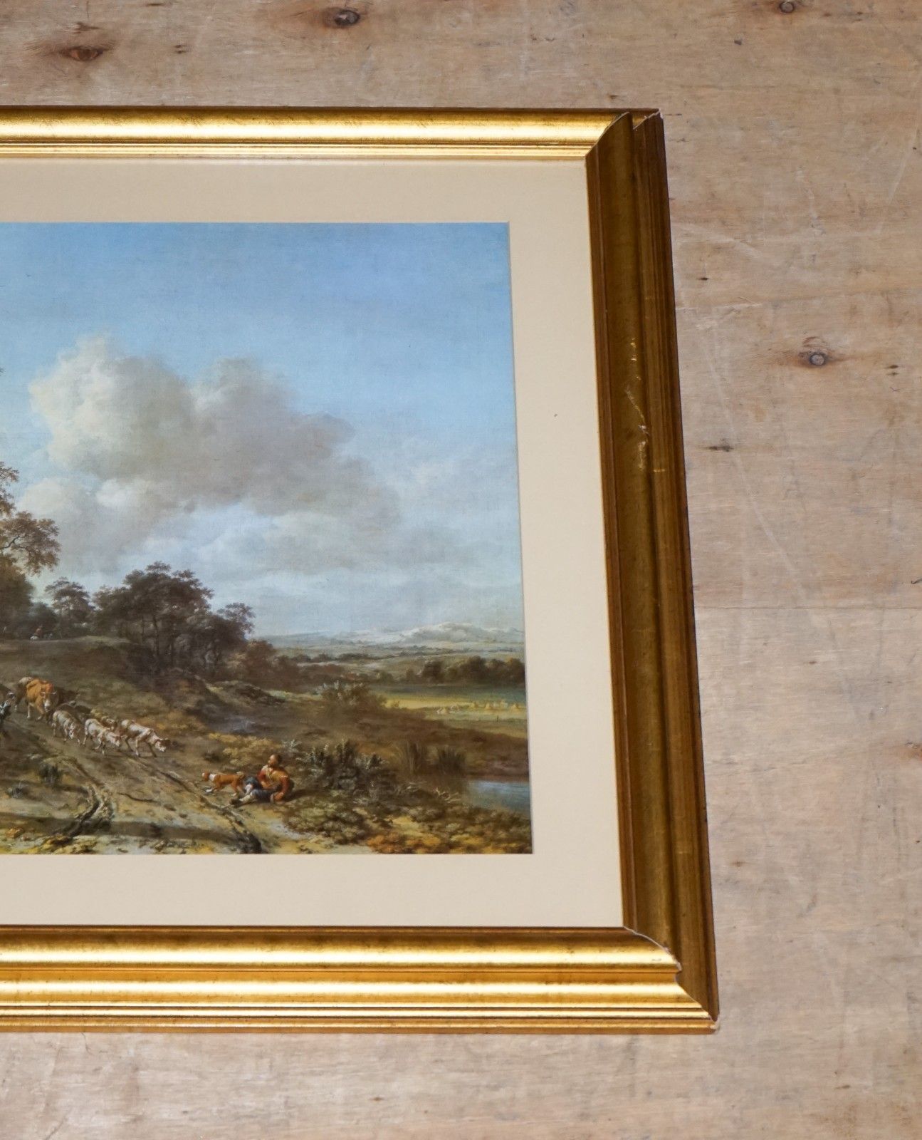 Vintage Framed Print In Gold Frame By Dutch Painter Jan Wijnants 74 X 87 Cm photo Art