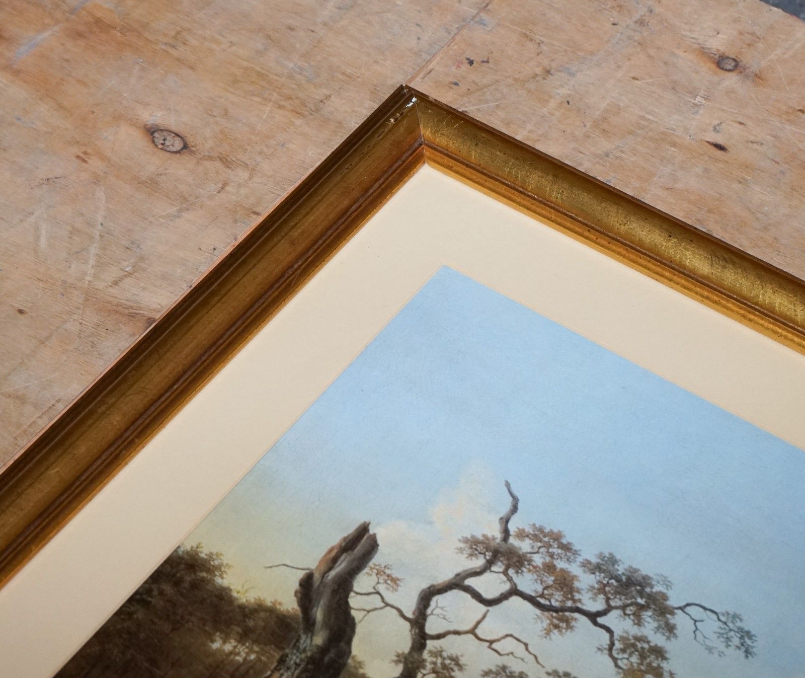 Vintage Framed Print In Gold Frame By Dutch Painter Jan Wijnants 74 X 87 Cm photo 350.0