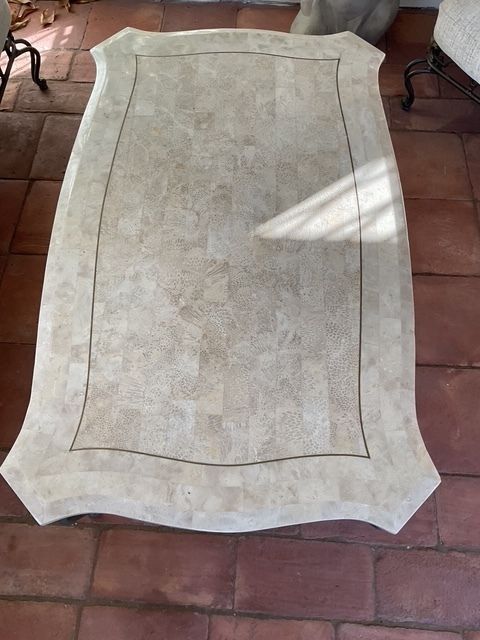 Marble And Wrought Iron Coffee Table photo furniture