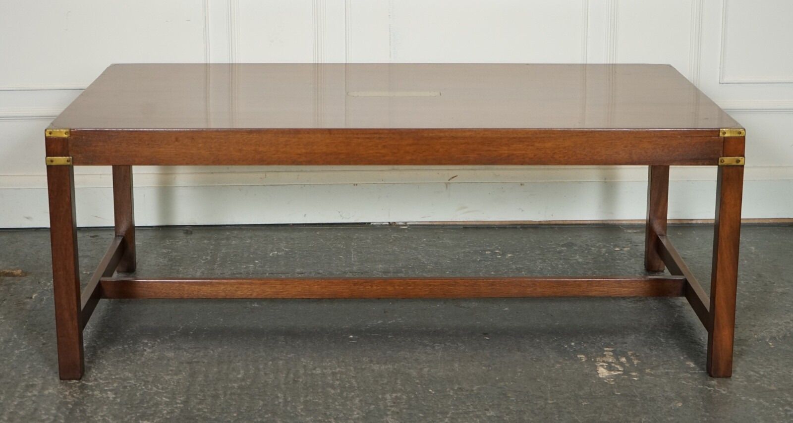 photo furniture Stunning Large Vintage Harrods London Kennedy Military Campaign Coffee Table
