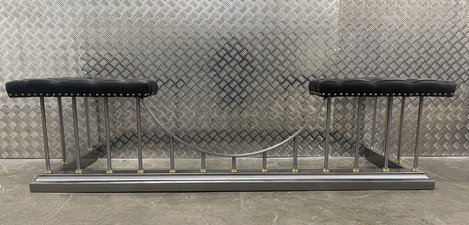 Club Fender Fireside Seat Fire Fender Leather Top Delivery  🚚 Avail photo furniture