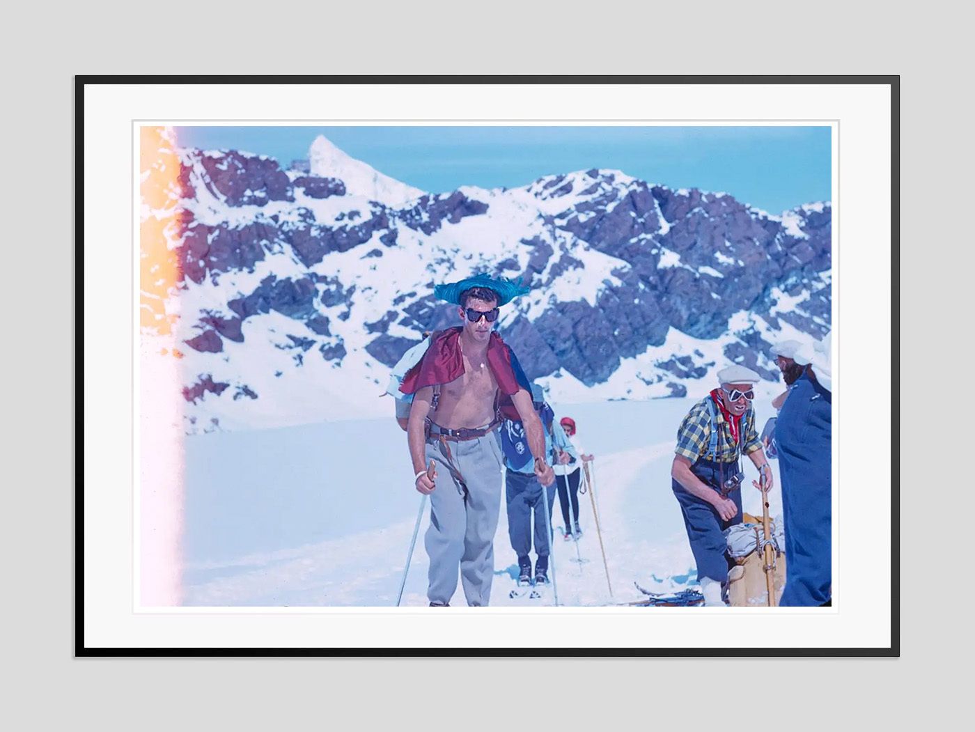 Toni Frissell 'Climbing The Glacier To Zermatt' Archival Pigment Print Framed In Black photo furniture