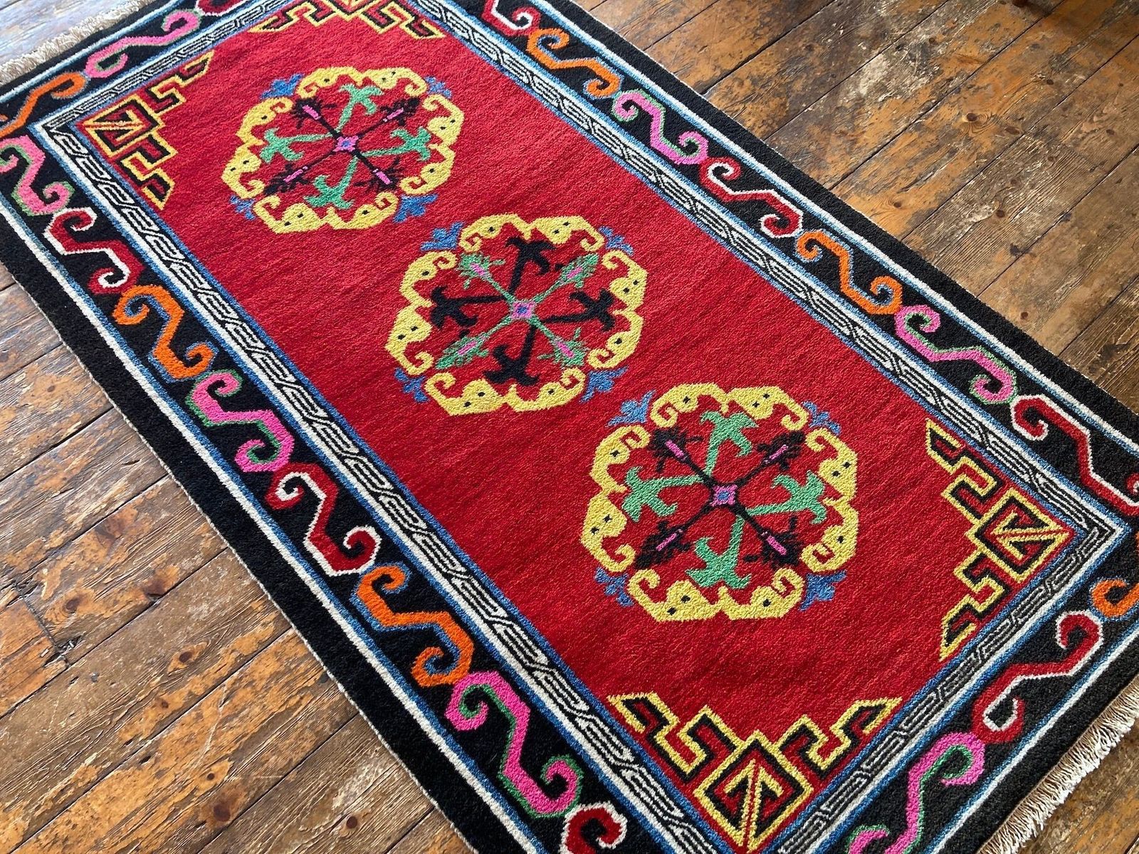 Antique Tibetan Rug 1.70m X 0.97m photo Textiles