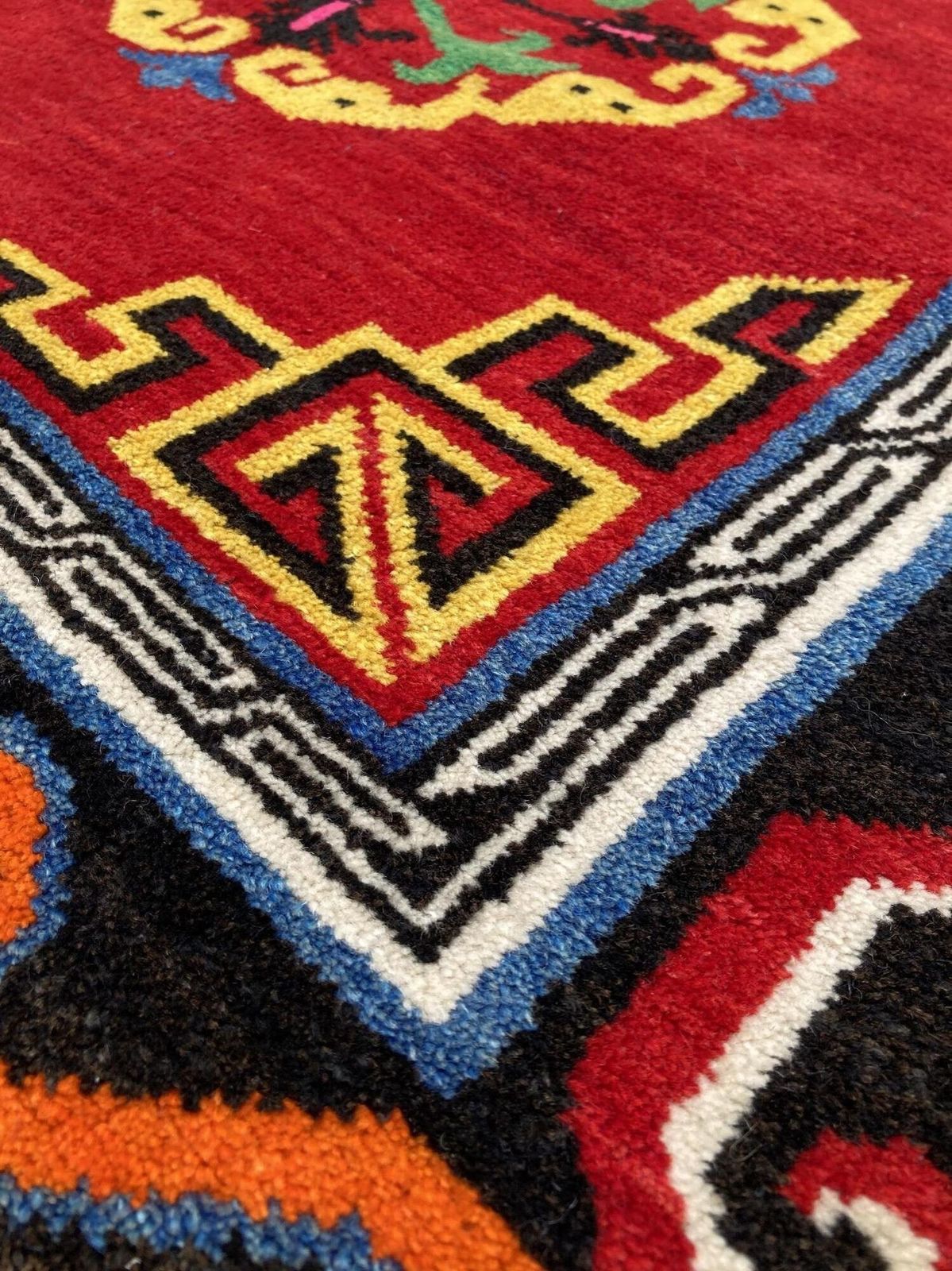 Antique Tibetan Rug 1.70m X 0.97m photo vintage