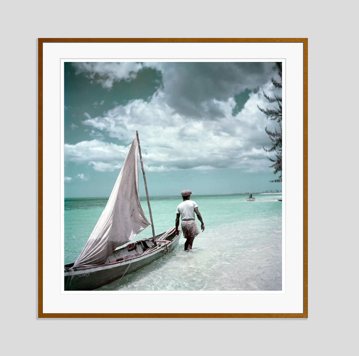 Toni Frissell 'Jamaica Boat' Archival Pigment Print Framed In Brown photo furniture