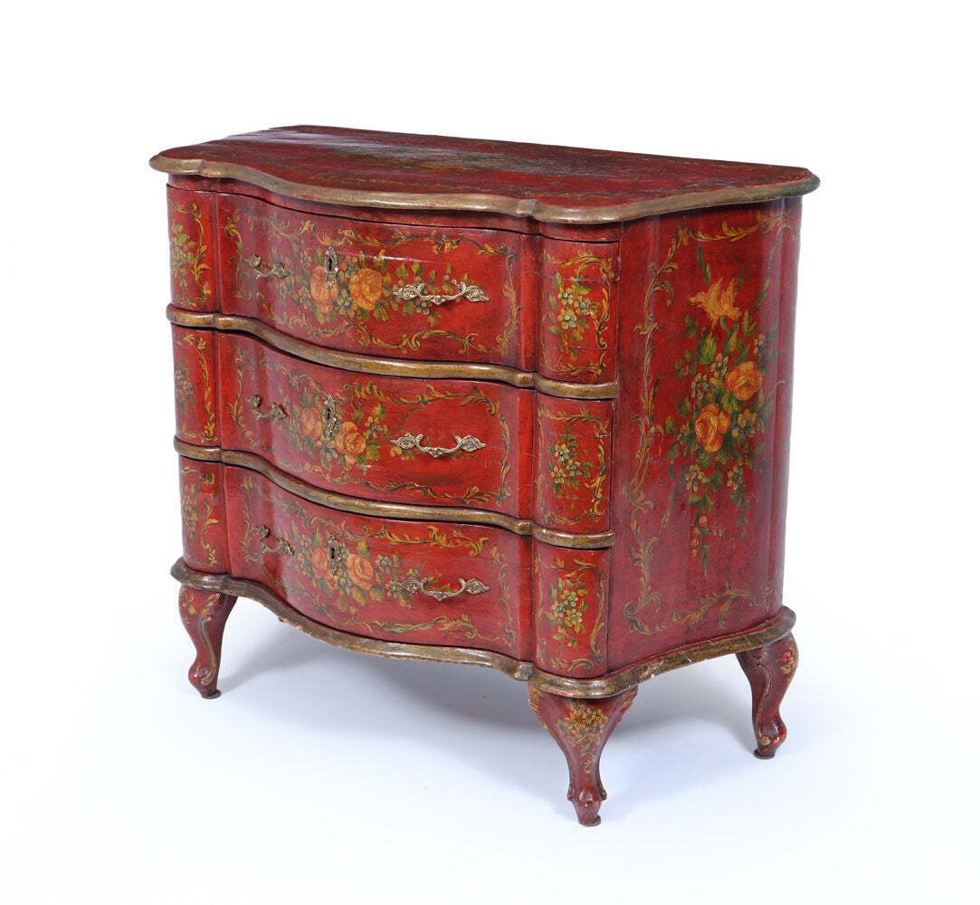Italian Painted 'Lacca Povera' Commode, 19th Century photo for sale