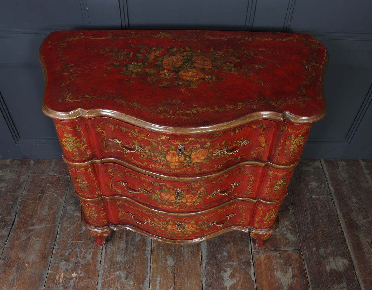 Italian Painted 'Lacca Povera' Commode, 19th Century photo vintage