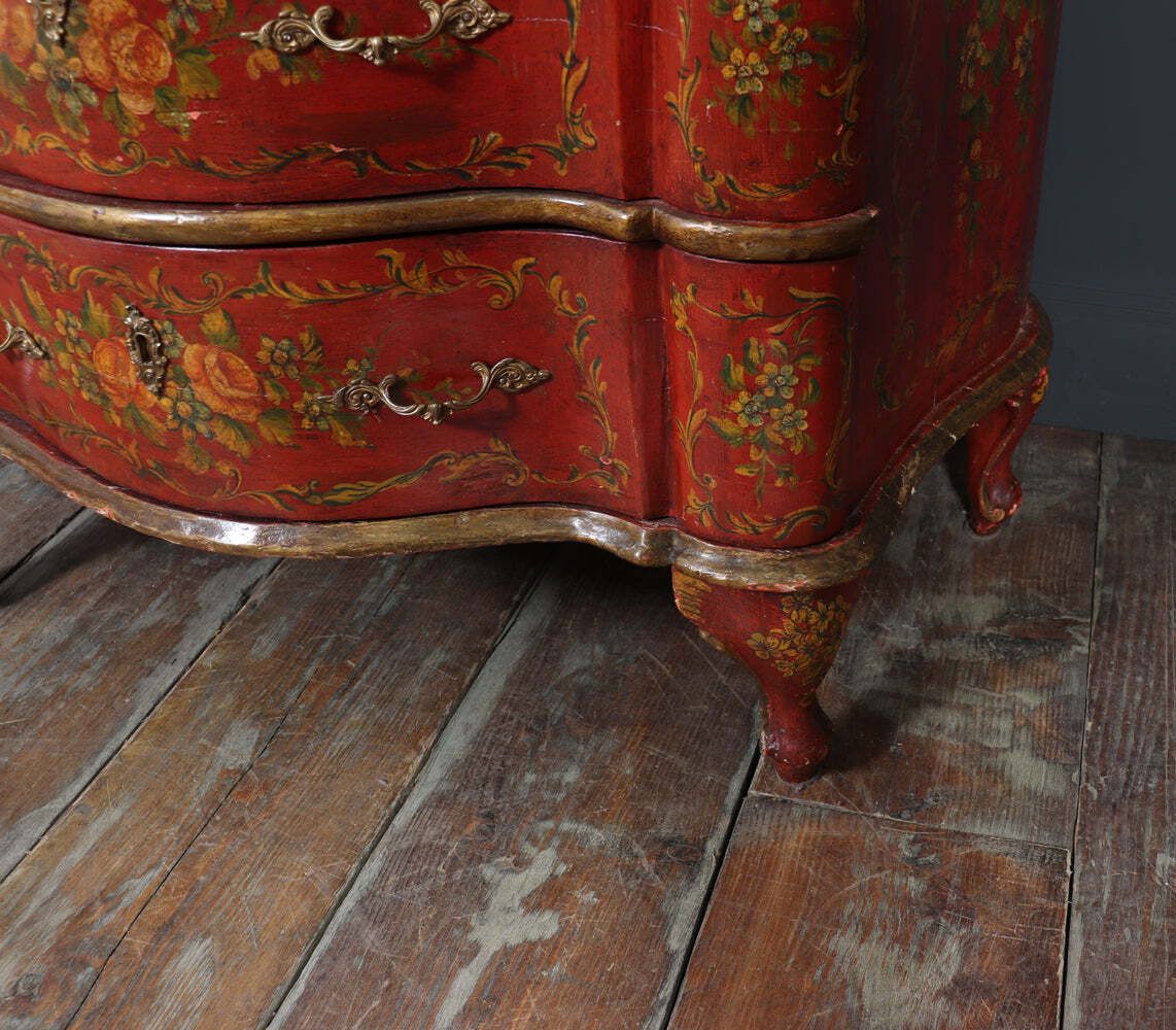 Furniture Italian Painted 'Lacca Povera' Commode, 19th Century photo