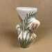 Mid Century Porcelain Vase Sculptural Floral Modernist Design Studio Art Hand Painted Pottery Home Decor Retro Midcentury Modern Accent photo furniture
