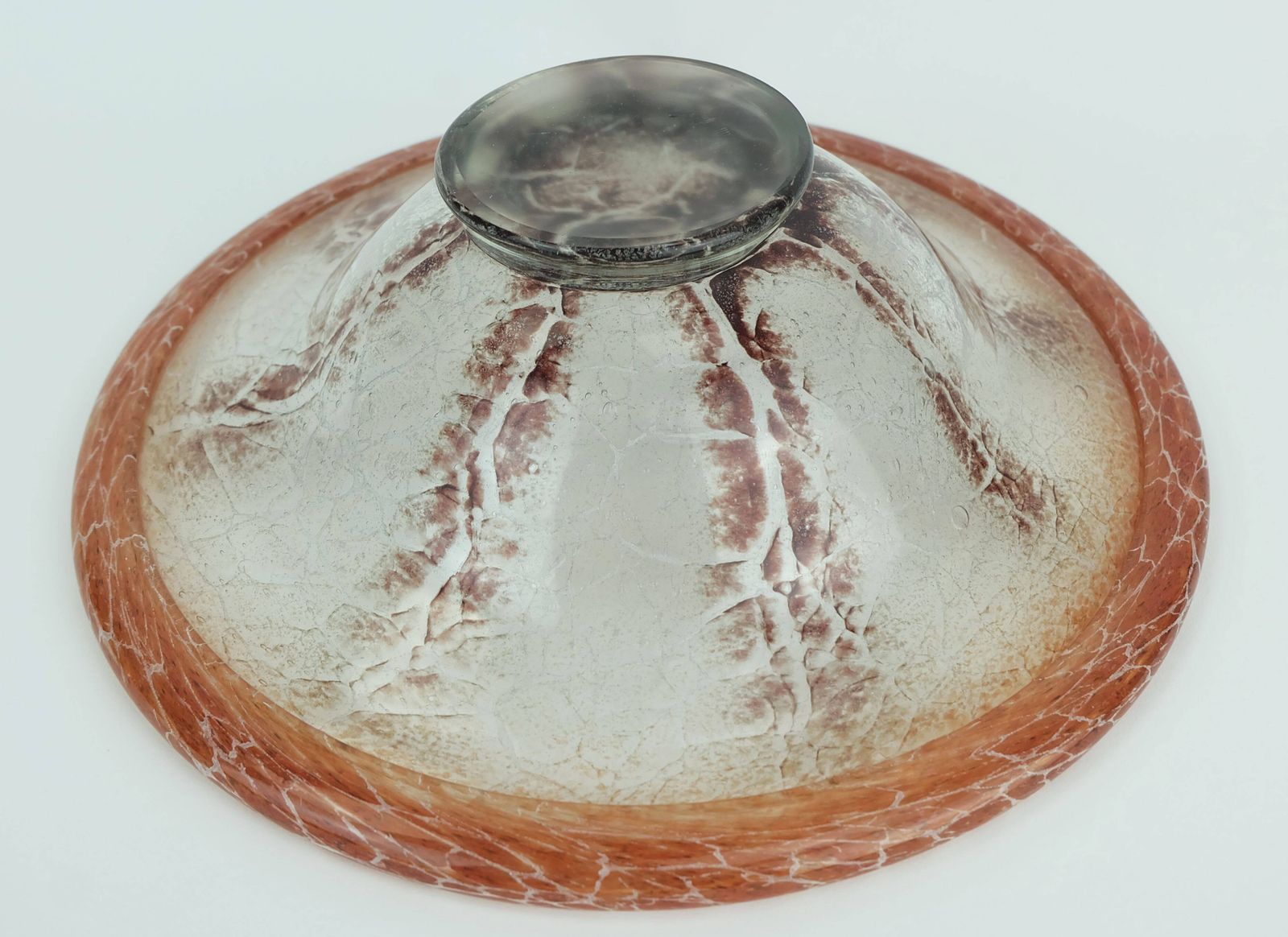 Page 1 Of 10 Wmf Art Deco Ikora Glass Bowl Karl Wiedmann 1930s Orange And Dark Red photo 127.0