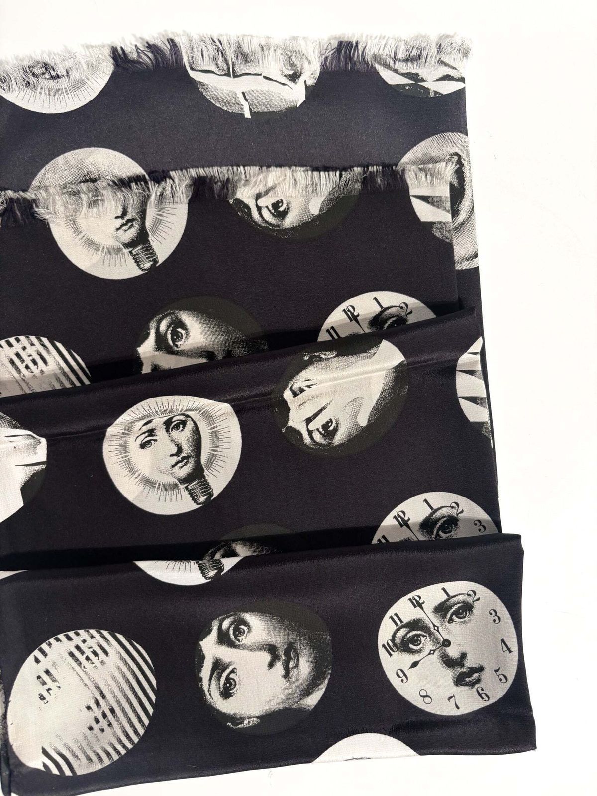 Piero Fornasetti's "Volti Di Lina" Silk Scarf From The 1980s photo for sale