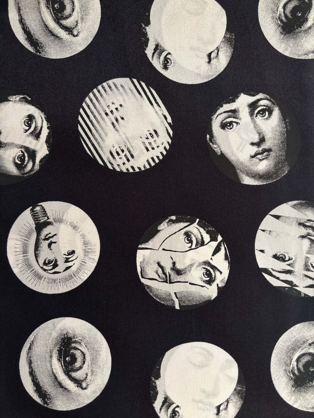 photo furniture Piero Fornasetti's "Volti Di Lina" Silk Scarf From The 1980s