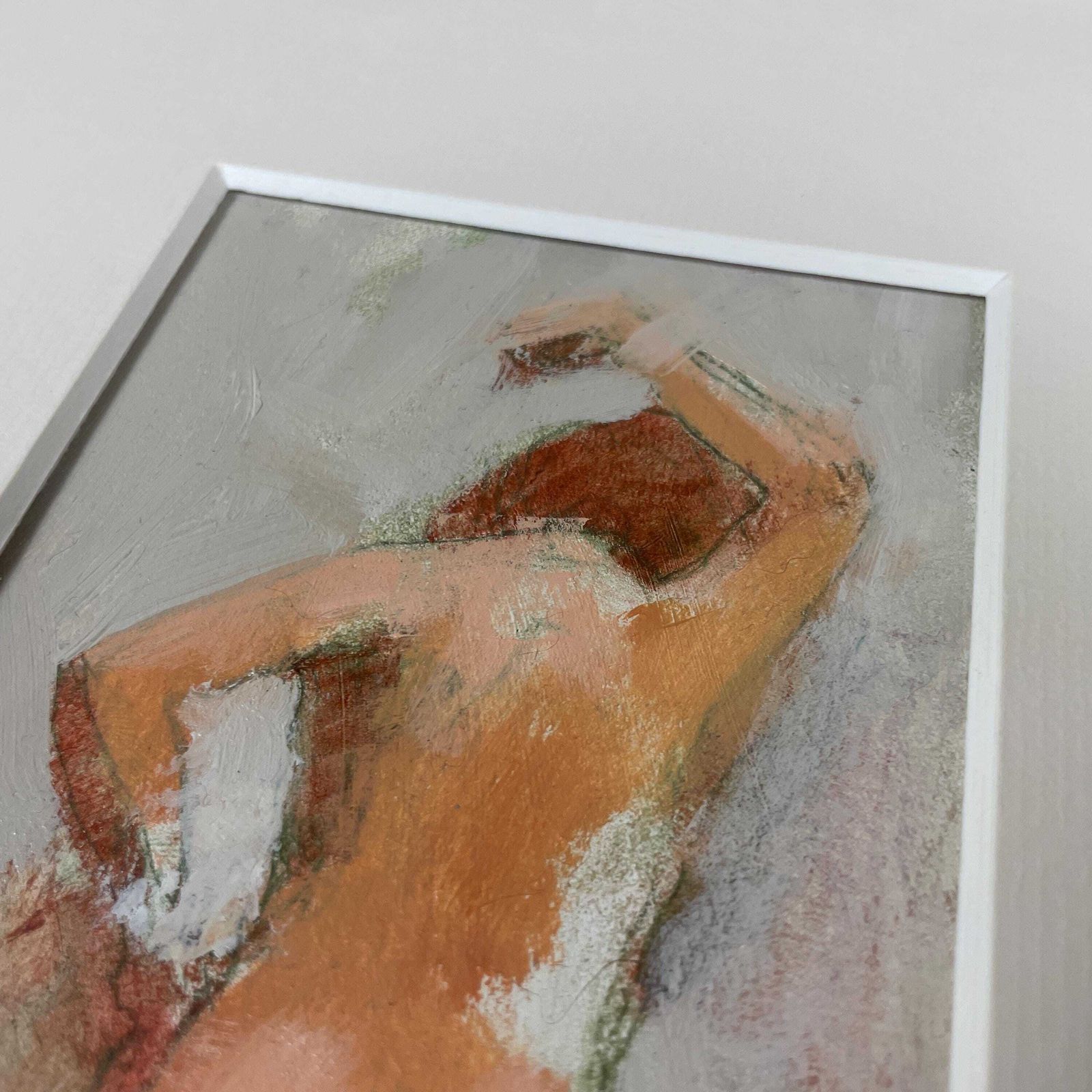 Original Oil On Paper Nude Figure Study Mark Sutherland The Temple Dancer Painting Framed Figurative Interior Wall Piece Modern Picture photo vinterior