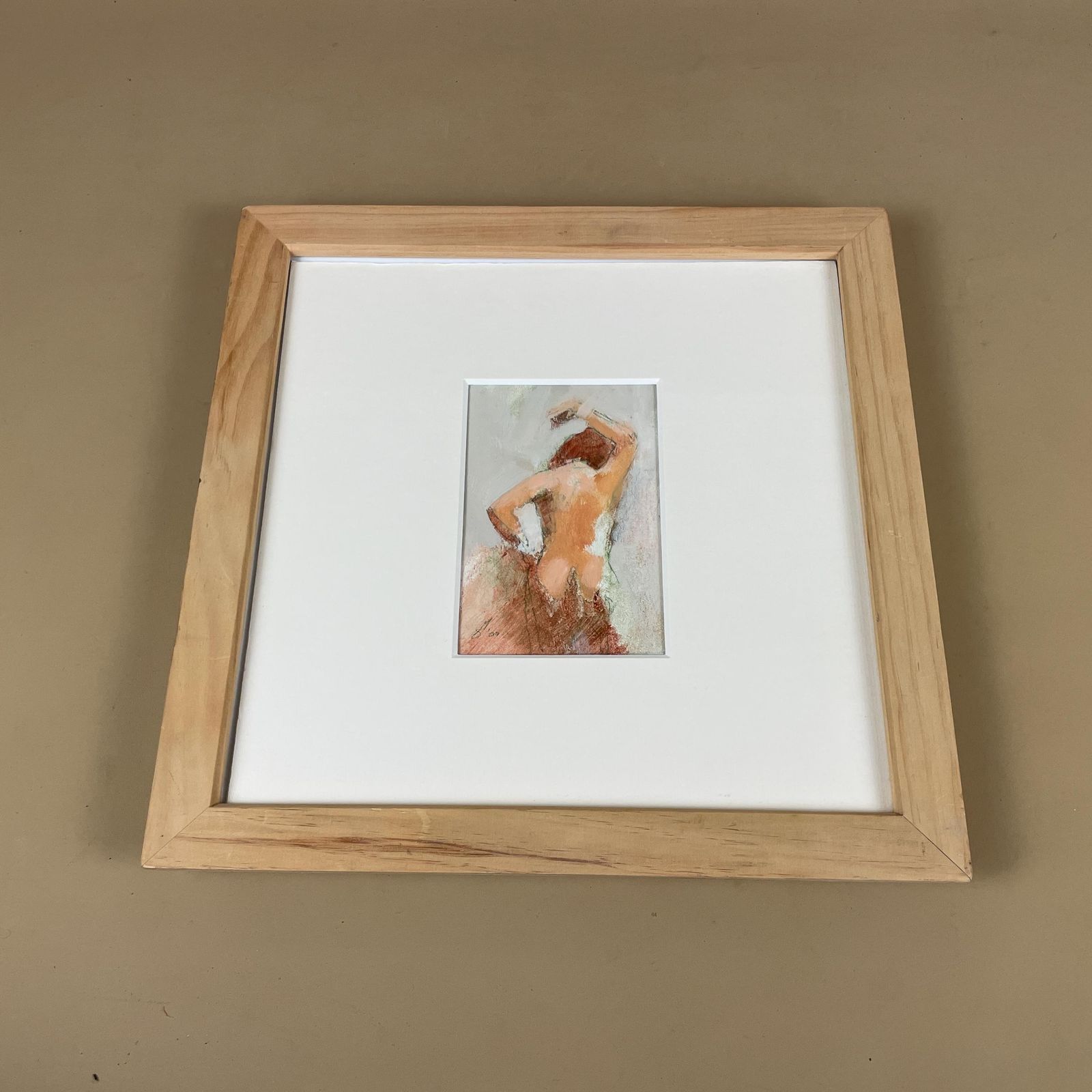Original Oil On Paper Nude Figure Study Mark Sutherland The Temple Dancer Painting Framed Figurative Interior Wall Piece Modern Picture photo vintage