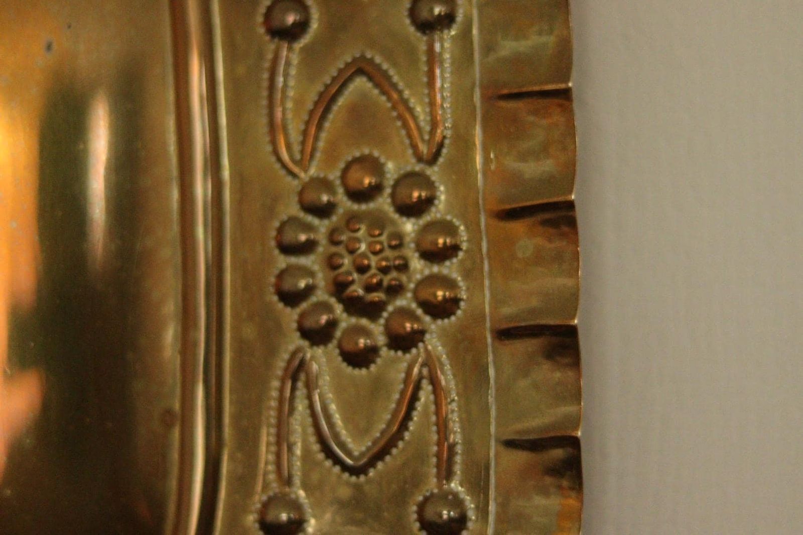 301.0 X Large Mid Century Swedish Brass Baroque Sconce With Double Arm Design photo