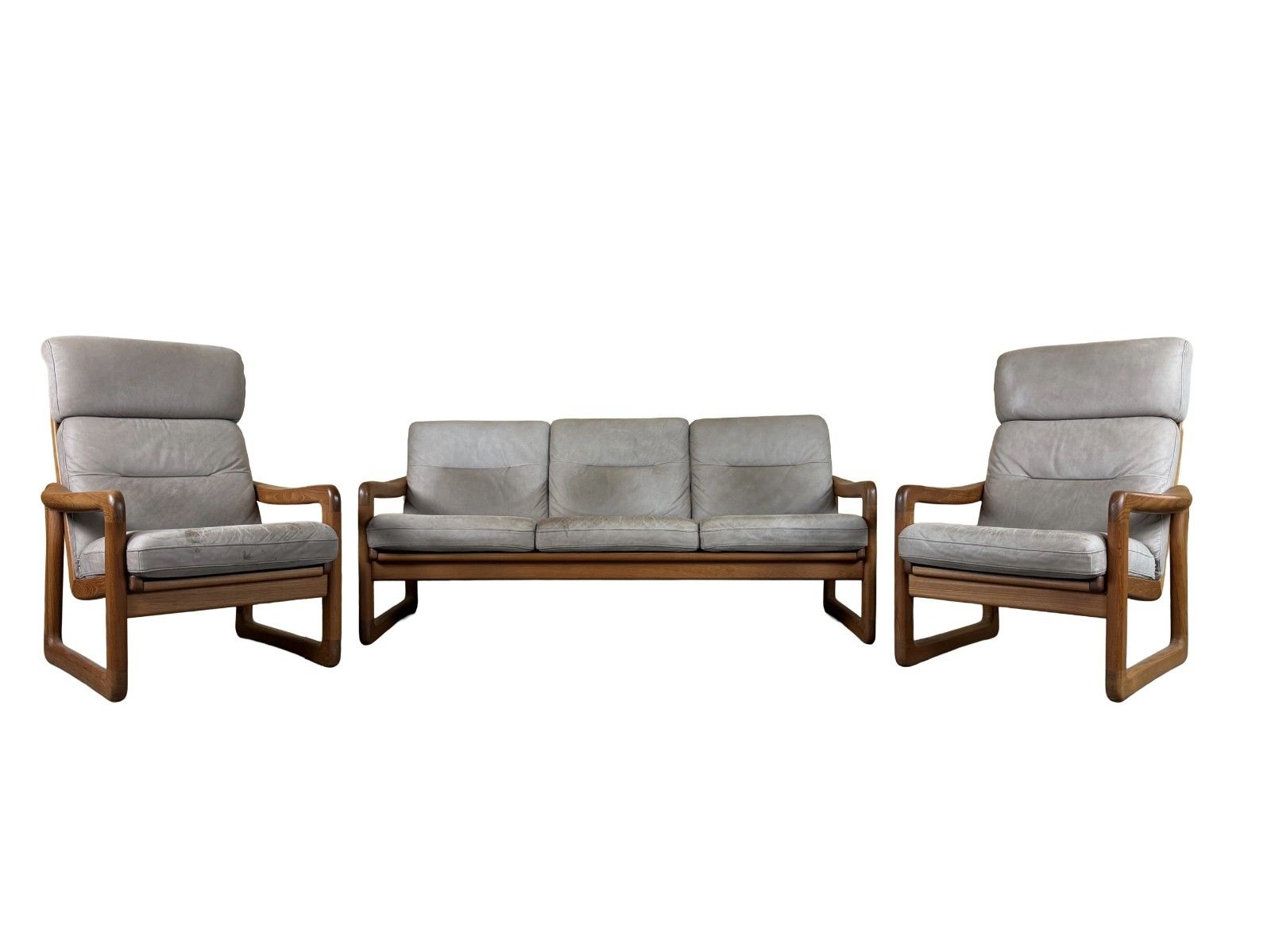 60s 70s Teak Sofa 3 Seater & 2x Armchairs Easy Chair Holstebro Møbelfabrik A/S