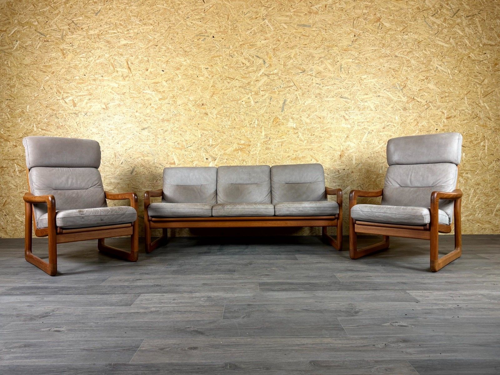 60s 70s Teak Sofa 3 Seater & 2x Armchairs Easy Chair Holstebro Møbelfabrik A/S photo furniture
