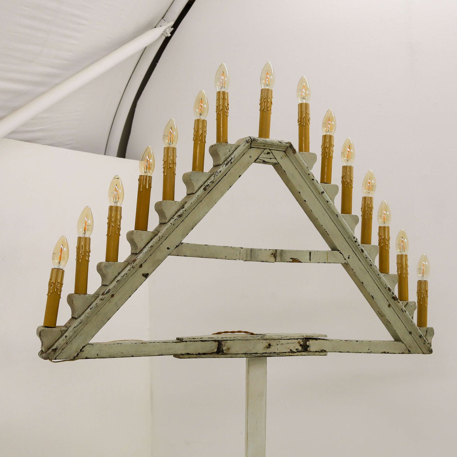 French Church Ornamental Floor Lamp In Original Blue Paint   Architectural Salvage, C.1900 photo for sale