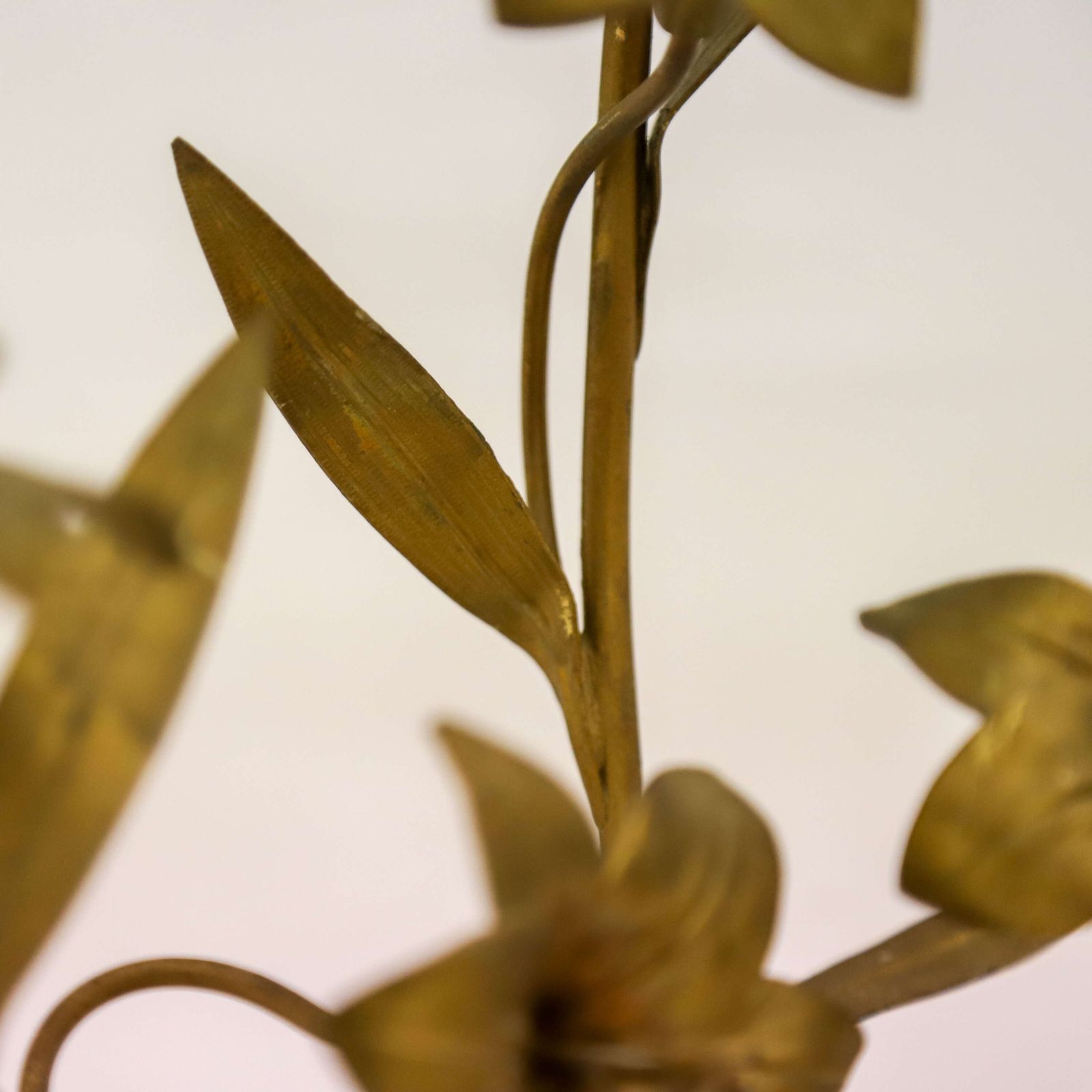 Pair Of Antique French Gilt Church Candelabra With Floral Branches, C.1900 photo Home Decor