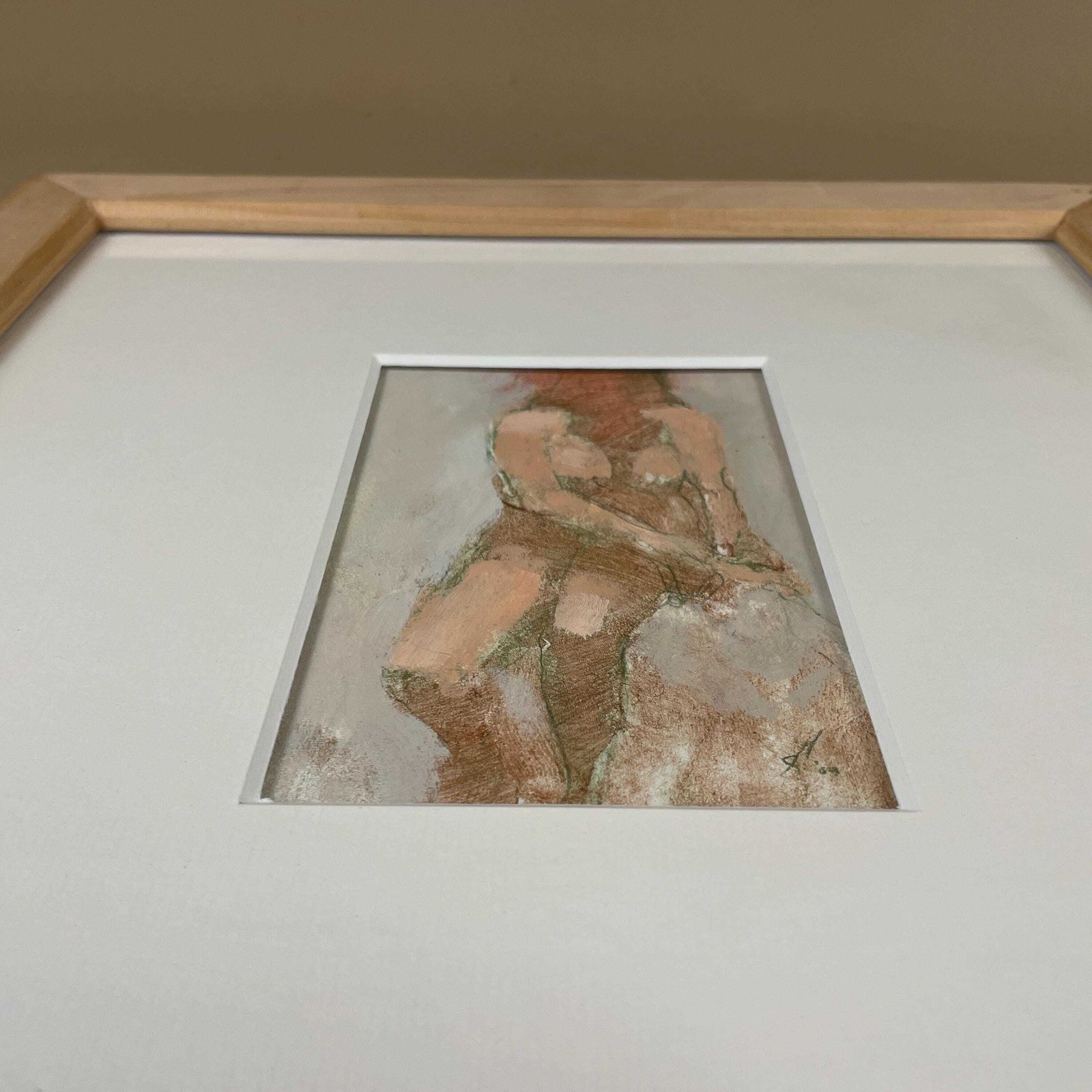 photo furniture Original Oil On Paper Nude Figure Study Mark Sutherland Nude On A Rock Painting Framed Figurative Interior Wall Piece Modern Picture