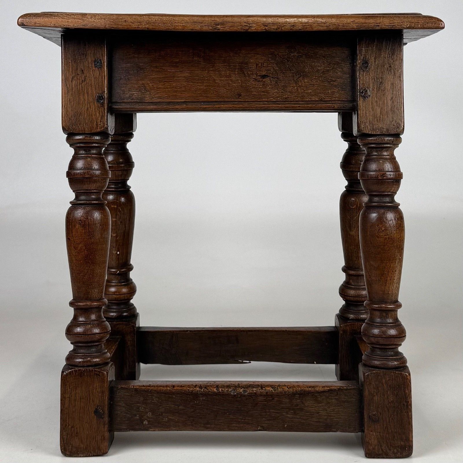 Antique 19th Century Good Quality Joint Oak Stool