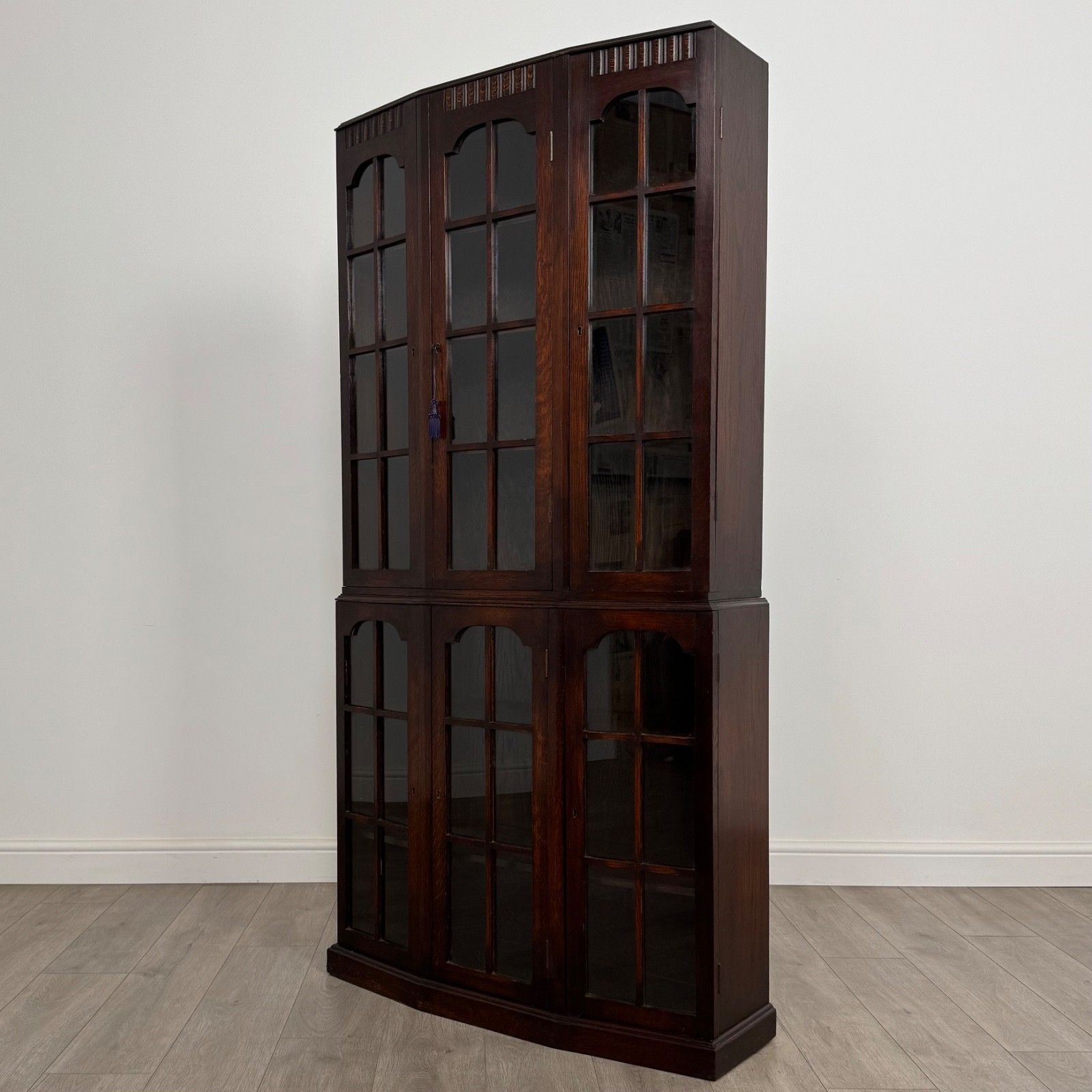 Antique 20th Century Good Quality Display Cabinet In Oak photo for sale