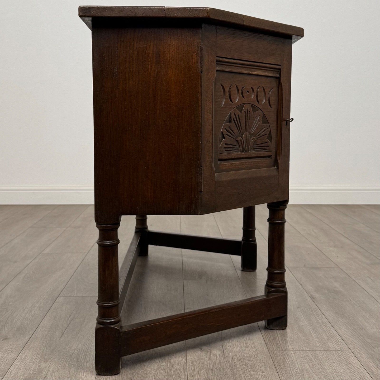 Antique 20th Century Good Quality Carved Oak Desk photo vintage