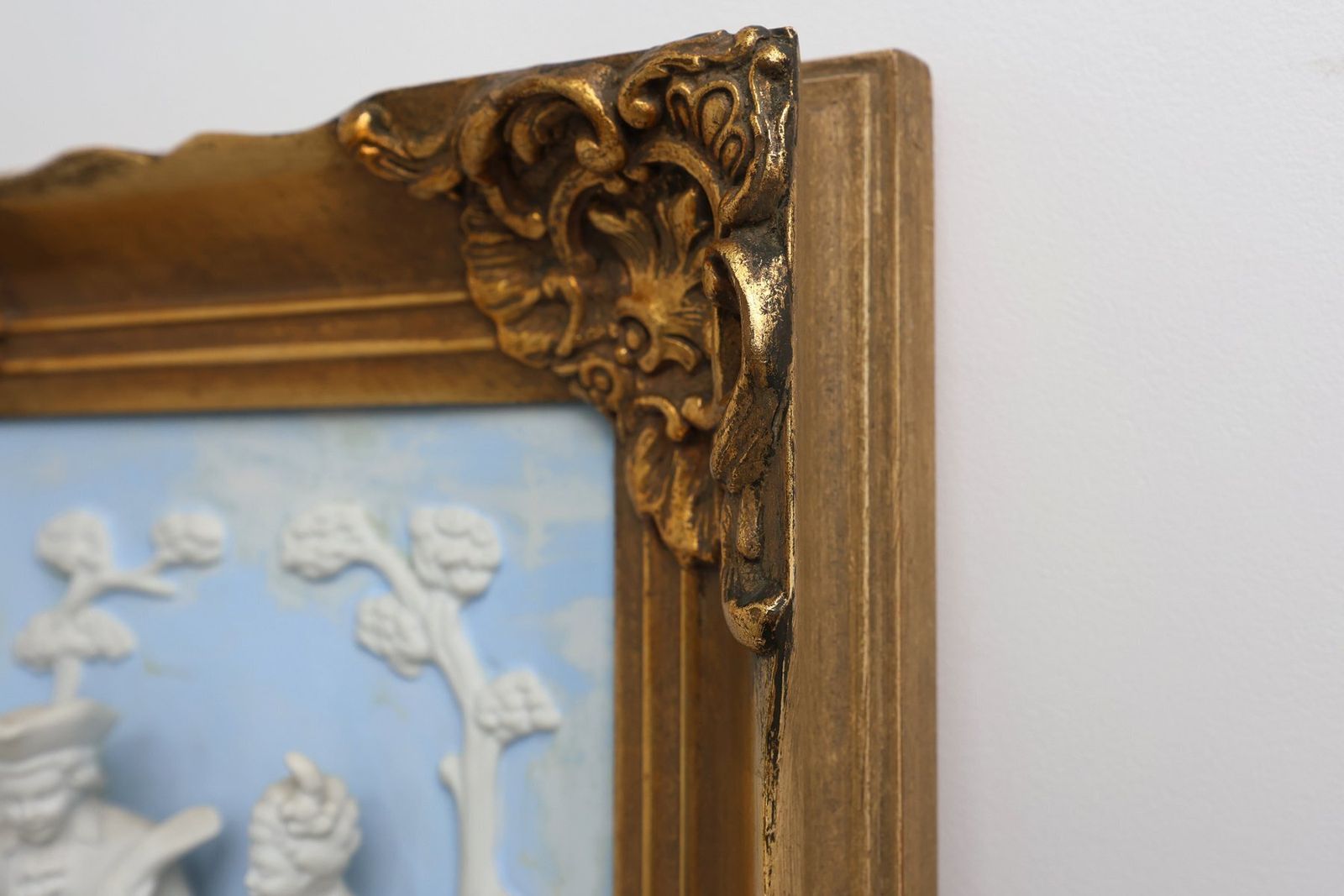 Baroque Style Porcelain Wall Art From Alt Meissen, Germany, 1950s photo vintage