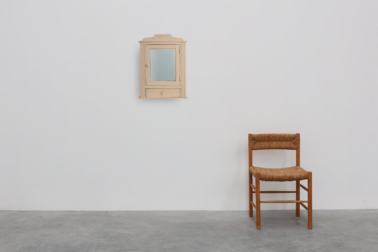 Art Deco French Shaving Cabinet In Wood With Mirror, 1930s photo furniture