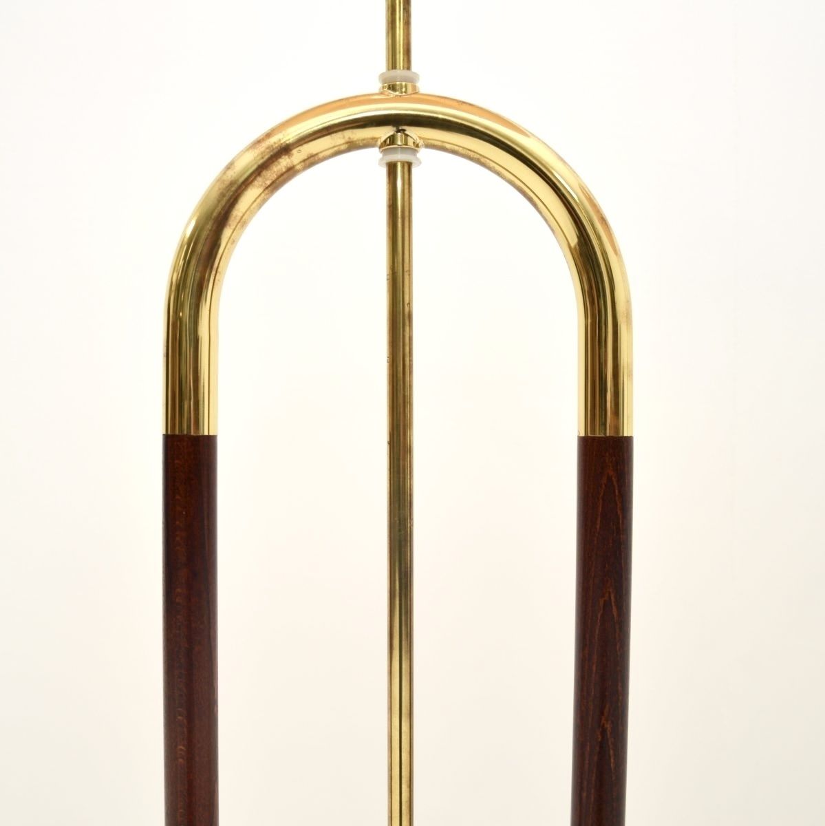 Pair Of Vintage Swedish Brass And Birch Floor Lamps By Bergboms photo vintage