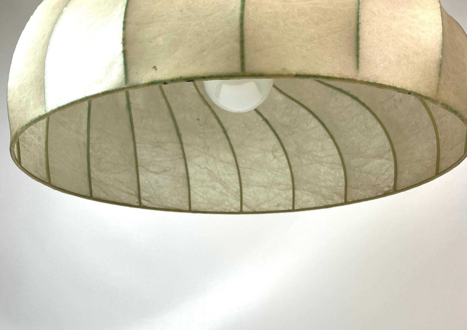 Very Rare Mid Century Swirl Cocoon Pendant Lamp By Goldkant Castiglioni Age photo furniture