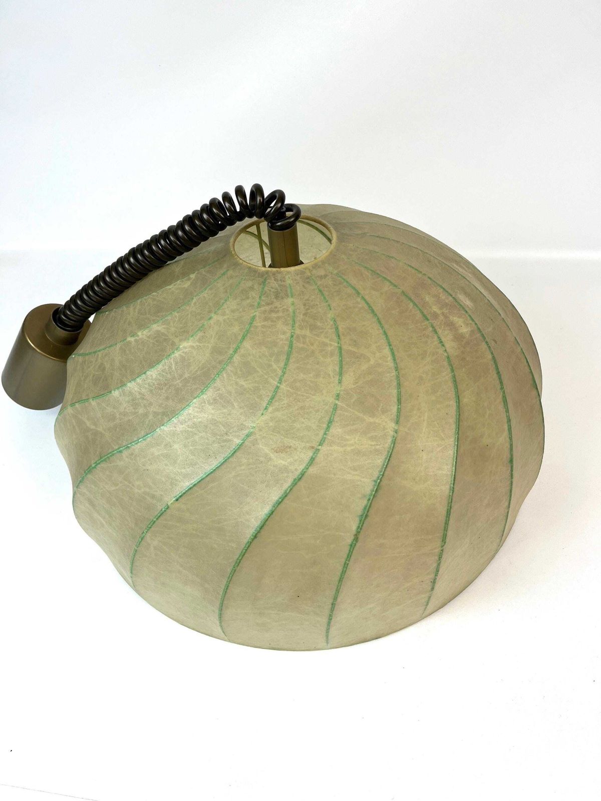 Very Rare Mid Century Swirl Cocoon Pendant Lamp By Goldkant Castiglioni Age photo buy