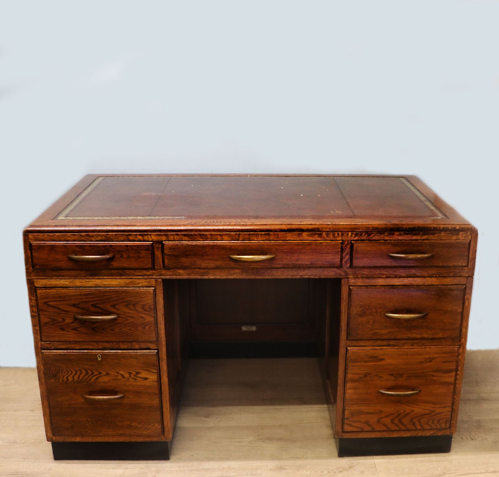 A Superb, Bold, Early Mid Century Oak Office Desk.