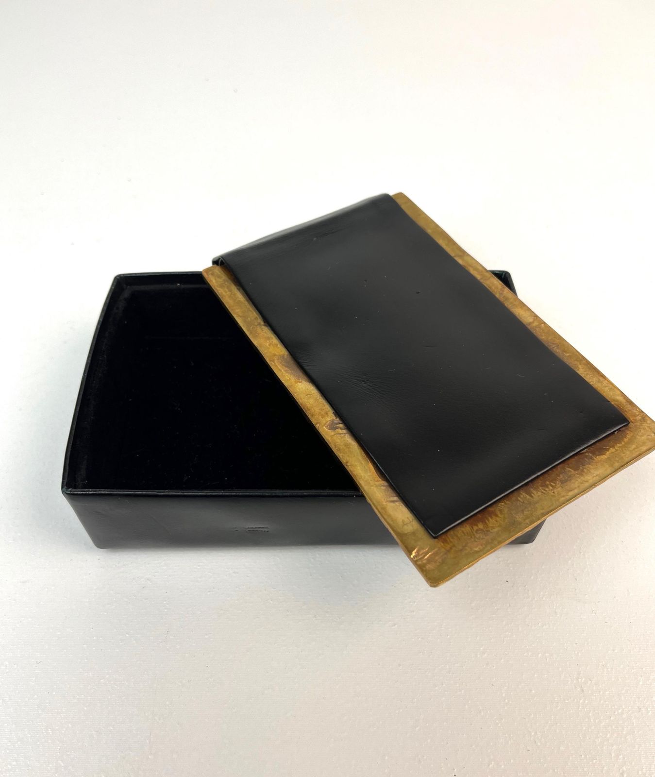 Stunning Mid Century Brutalist Abstract Brass Jewelry Box Germany 1960 photo furniture