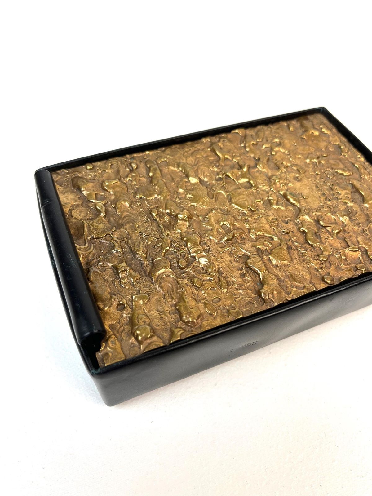Stunning Mid Century Brutalist Abstract Brass Jewelry Box Germany 1960 photo for sale