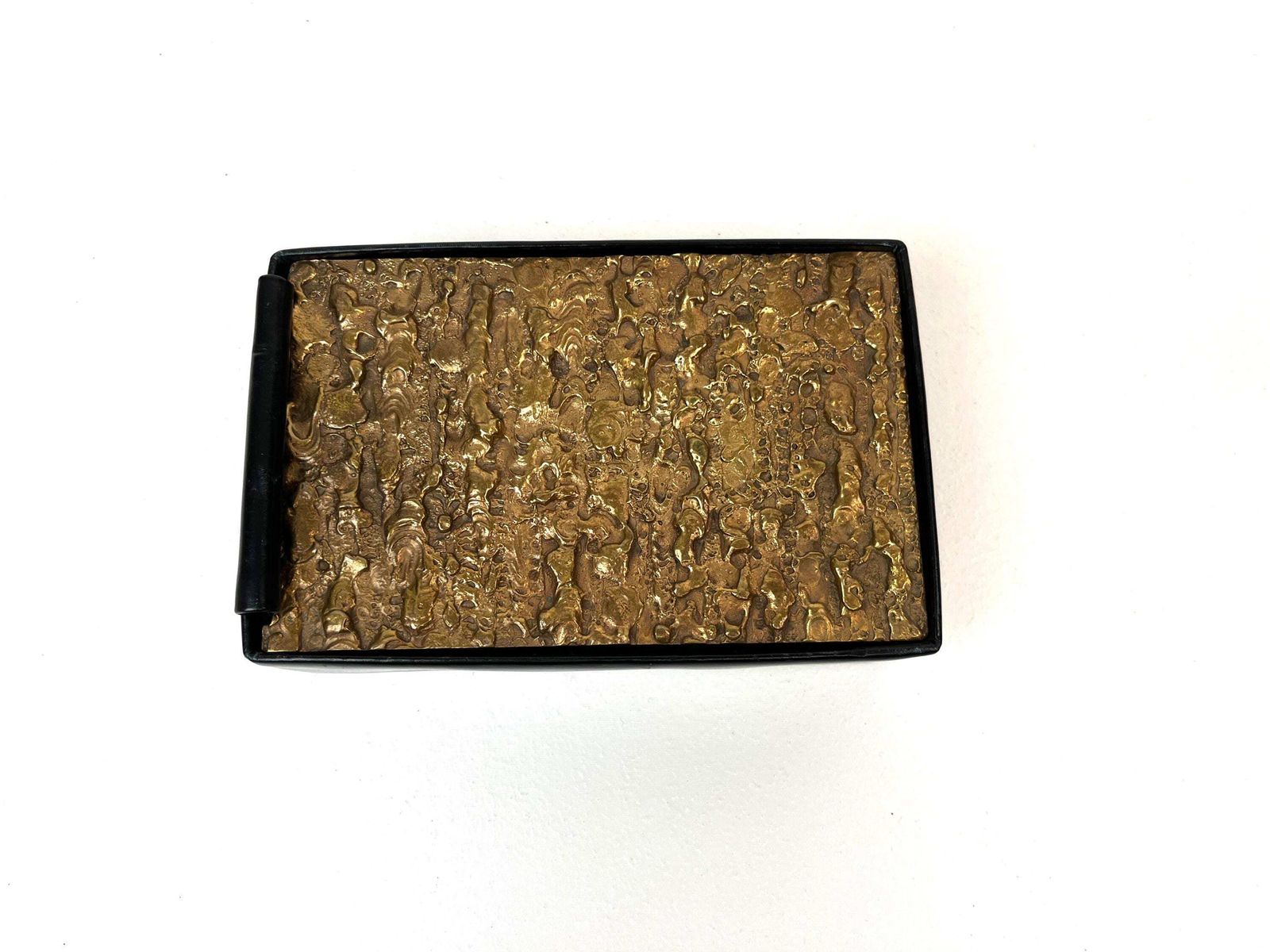 Stunning Mid Century Brutalist Abstract Brass Jewelry Box Germany 1960 photo Home Decor