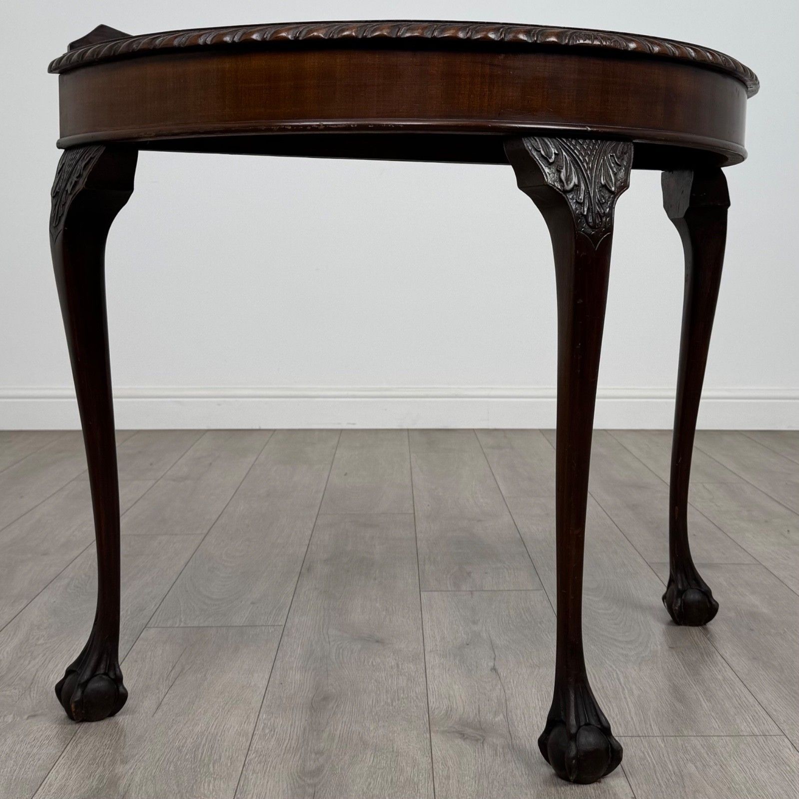 Antique 20th Century Demi Lune Side Table In Mahogany photo vinterior