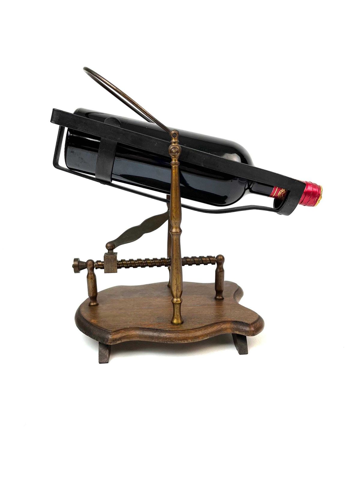 Rare Antique Mechanical Wine Cradle Decanter France About 1900 Home Bar photo vintage