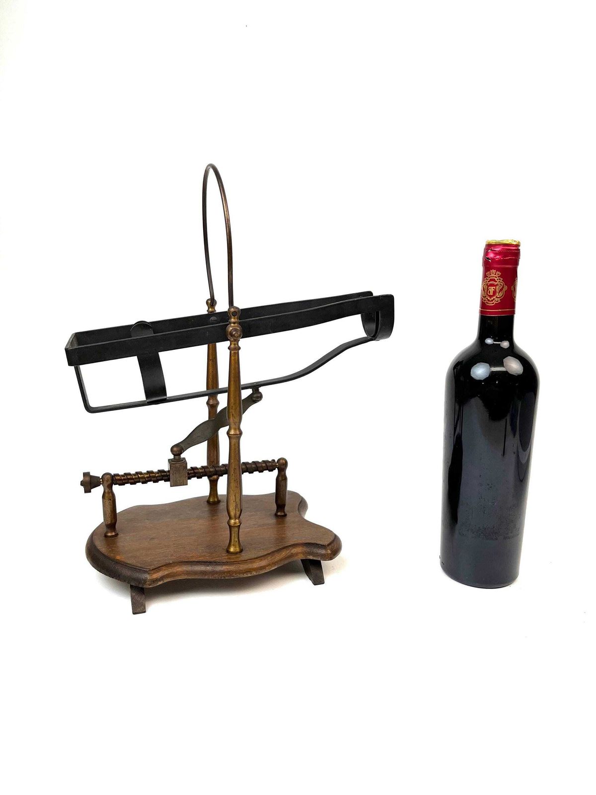 photo for sale Rare Antique Mechanical Wine Cradle Decanter France About 1900 Home Bar