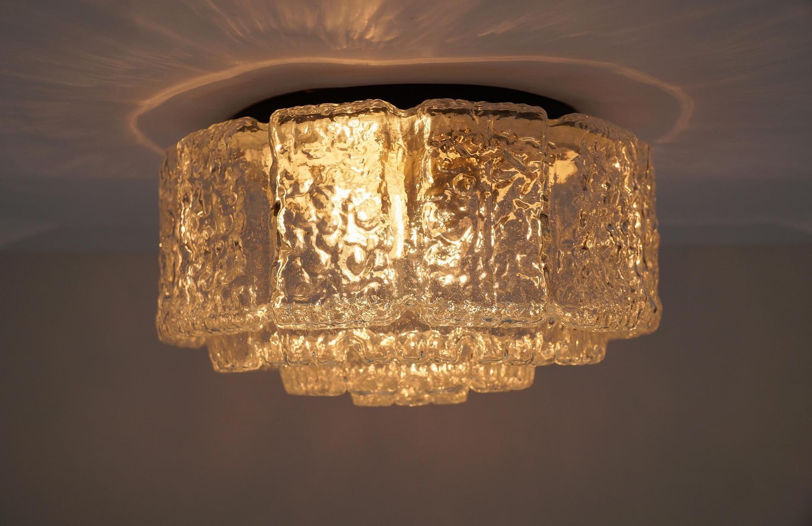 1117.0 Large Glass Wall Lamp With Bubble Structure / Recessed Mounting By Limburg, 1960s Germany photo