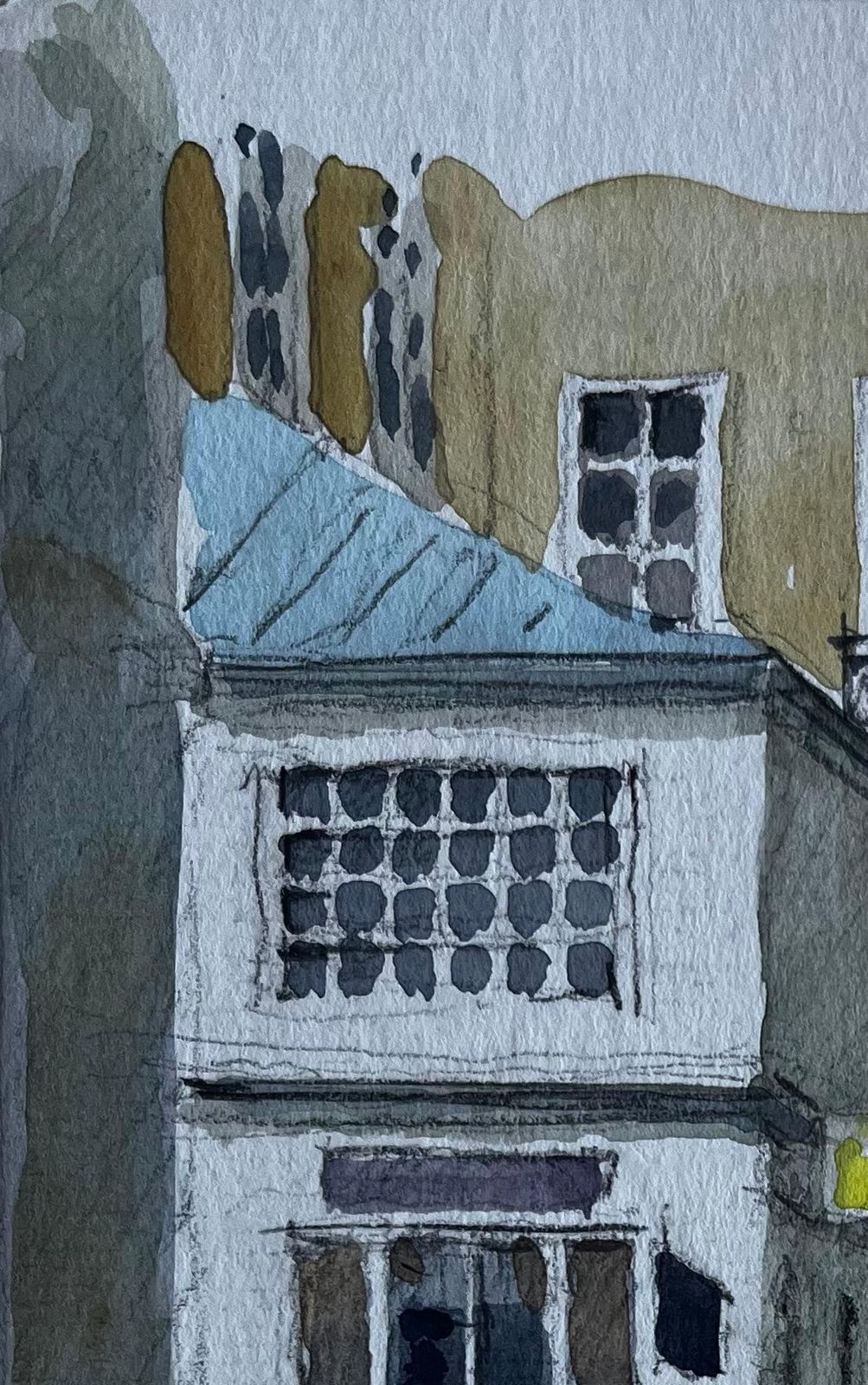 Pierre Neveu Paris Street Scene With Red Awning And Iron Gates Watercolour By Pierre Neveu photo Art