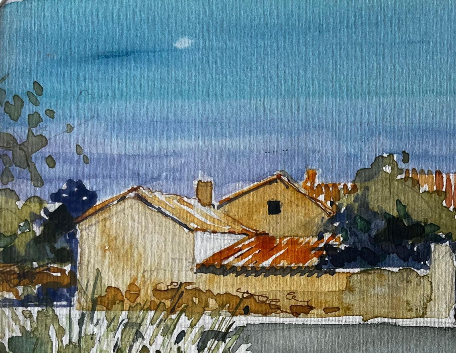 Pierre Neveu La Ferme Des Sables French Farm Landscape Watercolour By Pierre Neveu photo Art
